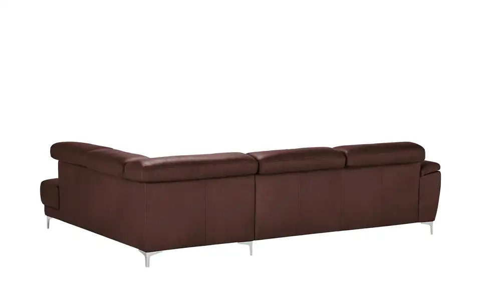 Max Schelling Ecksofa Vita Detailansicht Armlehne – Leder Rotbraun, PUR Schaum – Max Schelling