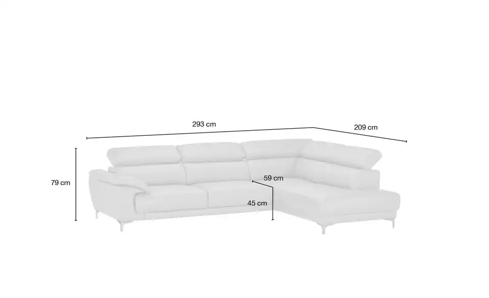 Max Schelling Ecksofa Vita im Raum Gesamtansicht – Leder Rotbraun, Ausrichtung rechts – Max Schelling