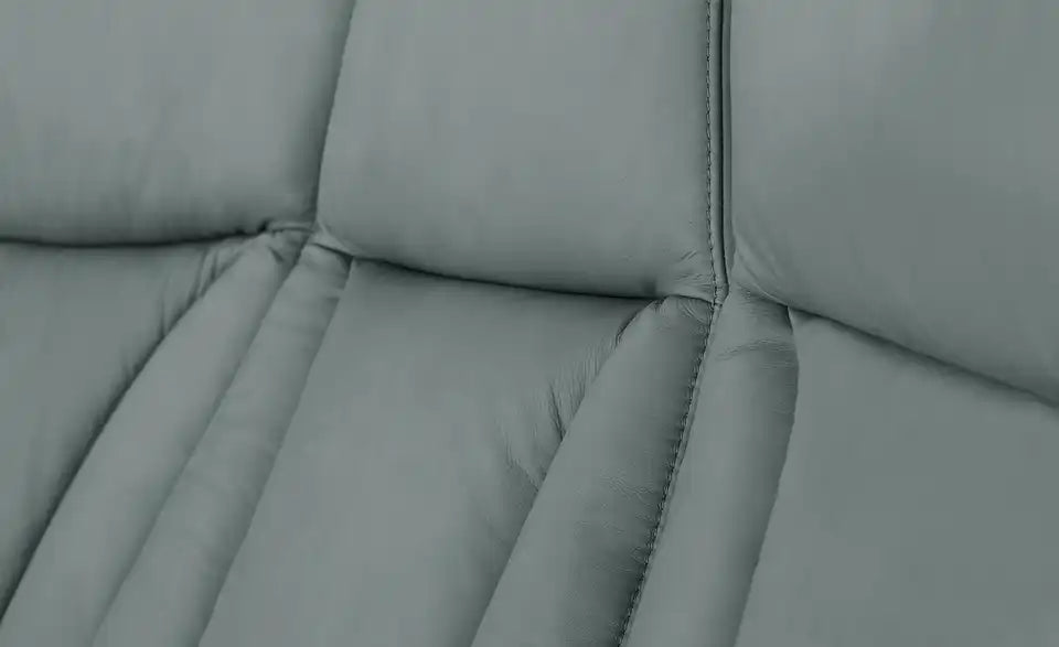 himolla Trapezsofa 4010 Detailansicht Gestell – Metallfüße rund, Leder Rauchblau – himolla