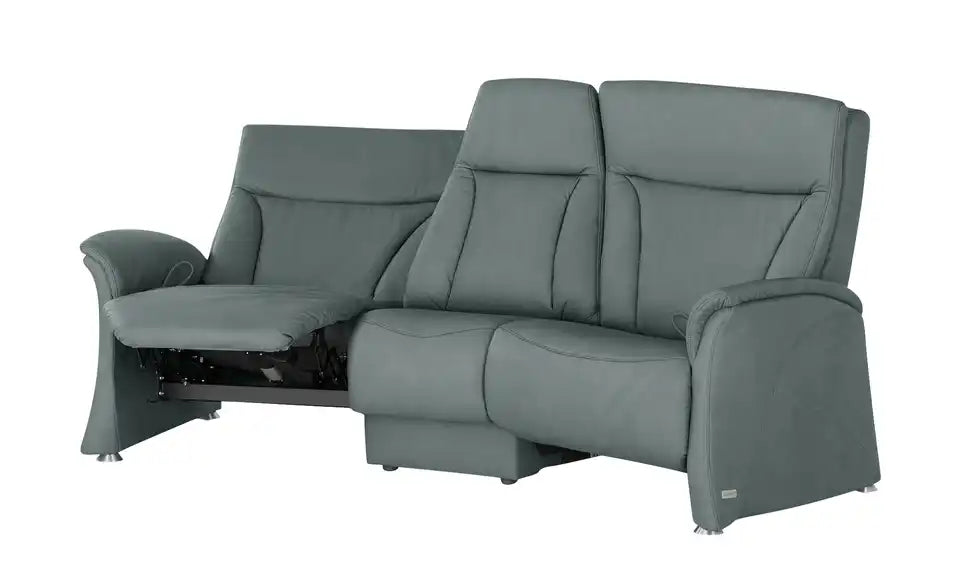 himolla Trapezsofa 4010 Nahaufnahme Leder – 100% Leder Rauchblau, pflegeleicht – himolla