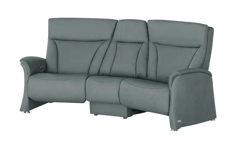 himolla Trapezsofa 4010 von vorne – Leder Rauchblau, Sitzhöhe 44 cm – himolla