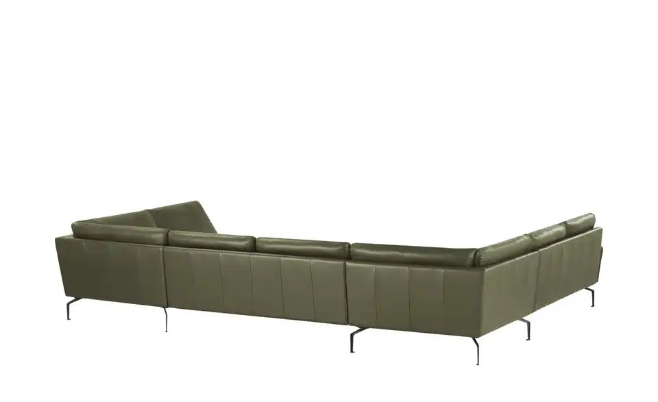 Nils Olsen Leder-Wohnlandschaft Alva Detailansicht Armteil – Nussbaum Massivholz, geölt – Nils Olsen
