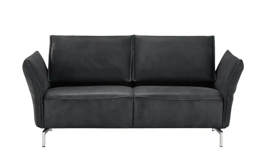 KOINOR Einzelsofa Vanda Gesamtansicht – Büffelleder Schwarz 180×82×96 cm – KOINOR