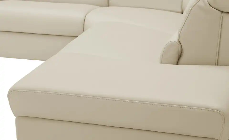 himolla Ecksofa 1301 Rückenansicht – Leder Beige, Gesamtbreite 294 cm – himolla