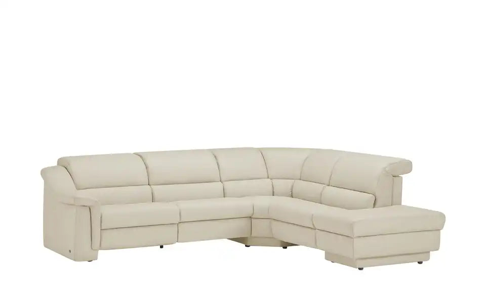 himolla Ecksofa 1301 von vorne – 100% Leder, Farbe Beige – himolla