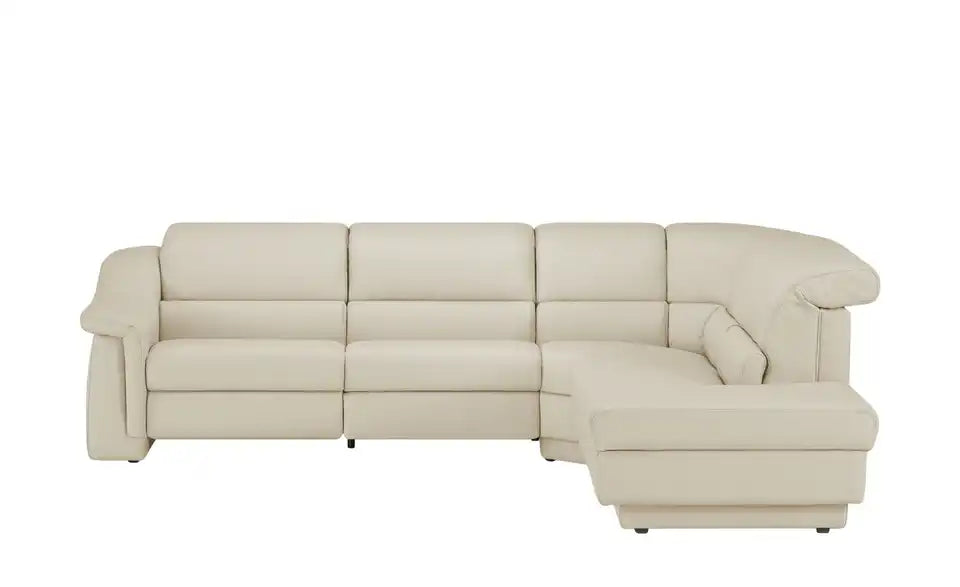himolla Ecksofa 1301 Gesamtansicht – Beige Leder, 294x86x256 cm, rechts – himolla