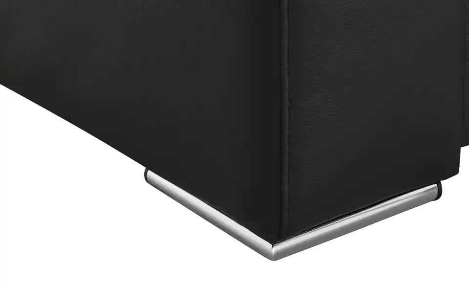 Betty Schlafsofa Betty Armlehne Nahaufnahme – Breite Armlehne 16 cm, Leder Schwarz – Betty