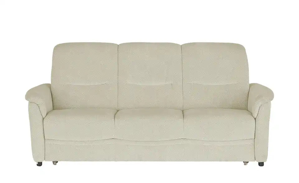 Polstermöbel Oelsa Schlafsofa Sarah Gesamtansicht – Sandfarben, 3-Sitzer mit Schlaffunktion – Polstermöbel Oelsa