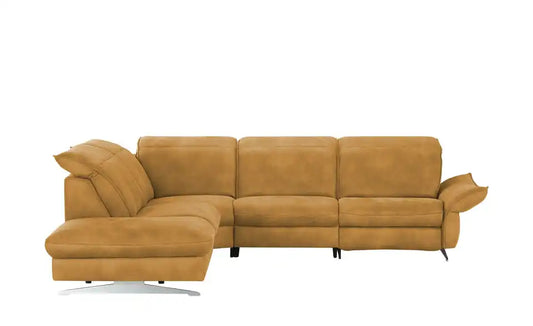 Ecksofa Michelle Gesamtansicht – Curry Mikrofaser, 292x81x258 cm, 4 Sitze – Mein Sofa bold