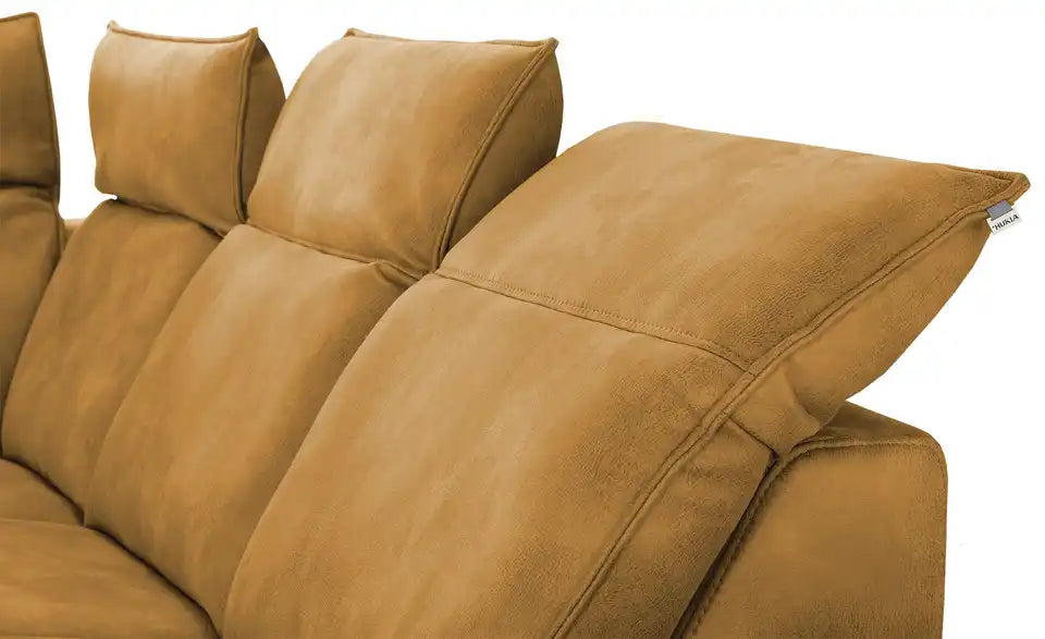 Ecksofa Michelle Nahaufnahme Stoff – hochwertige Mikrofaser, Ledermischfaser-Grundschicht – Mein Sofa bold