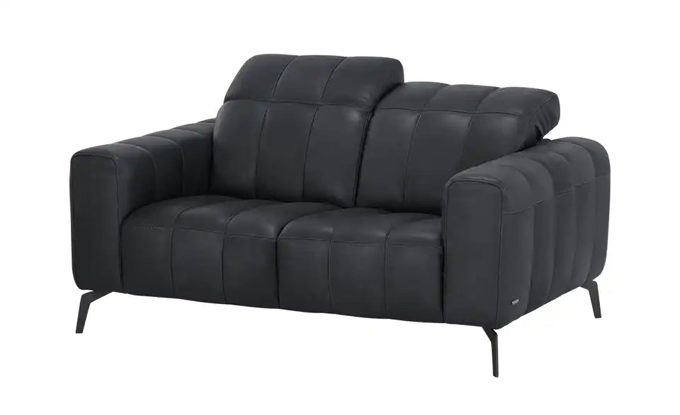 Natuzzi Editions Ledersofa Portento Nahaufnahme Kopfteil – verstellbar, Leder schwarz – Natuzzi Editions