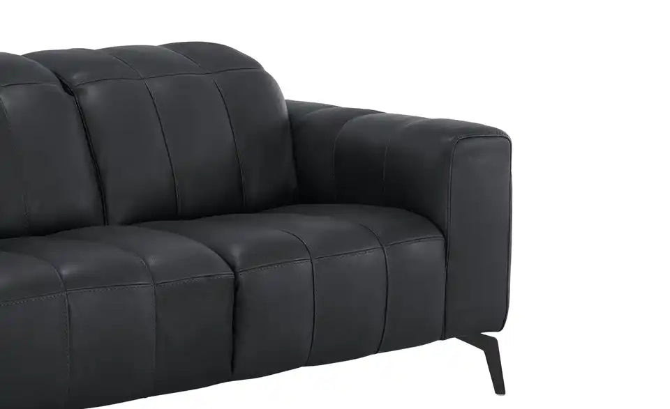 Natuzzi Editions Ledersofa Portento im Raum – frei stellbar, schwarzes Ledersofa – Natuzzi Editions