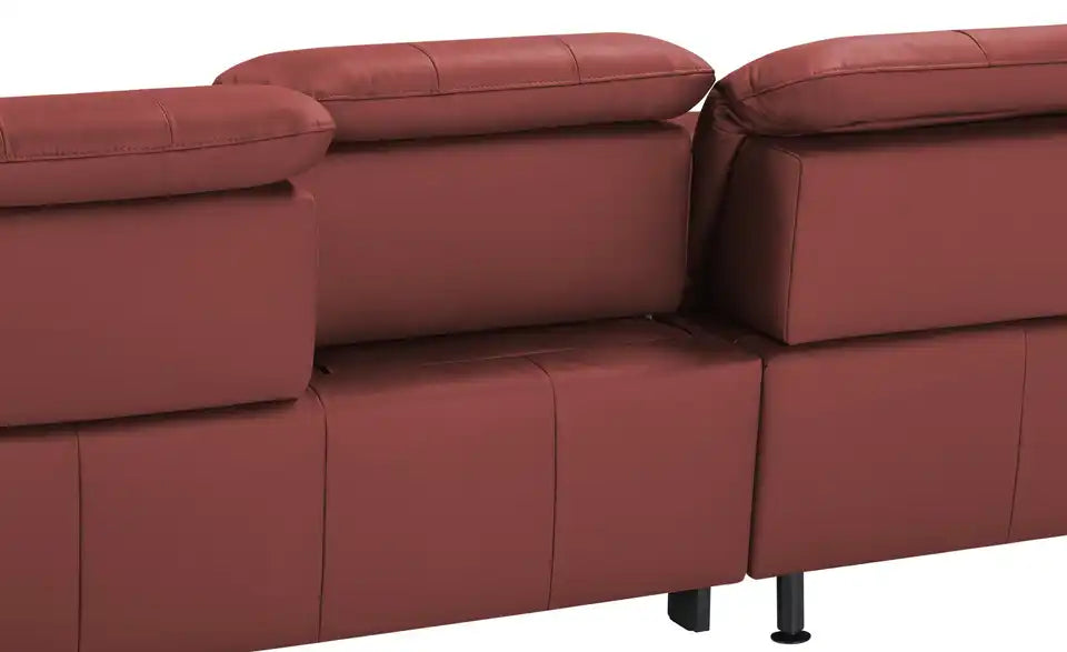Lounge Collection Wohnlandschaft Leder Jona Fußbereich – Winkelfüße Schwarz Metall, Höhe 11 cm – Lounge Collection