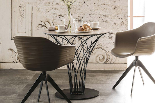 NIDO KERAMIK Bistrotisch Gesamtansicht – Schwarz GFM73, Keramikplatte Marmoroptik – Cattelan Italia