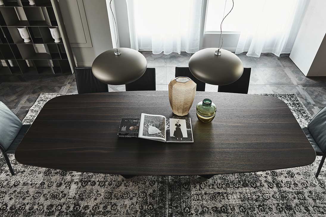 SKORPIO WOOD B Esstisch Nahaufnahme Gestell – gekreuzte Metallbeine, Detailansicht – Cattelan Italia