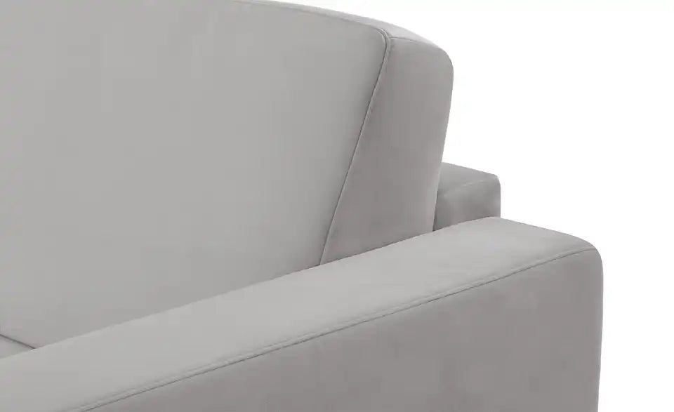 nehl Schlafsofa Boston Deluxe Nahaufnahme Sitz – Sitztiefe 61 cm, Velours Silbergrau – nehl
