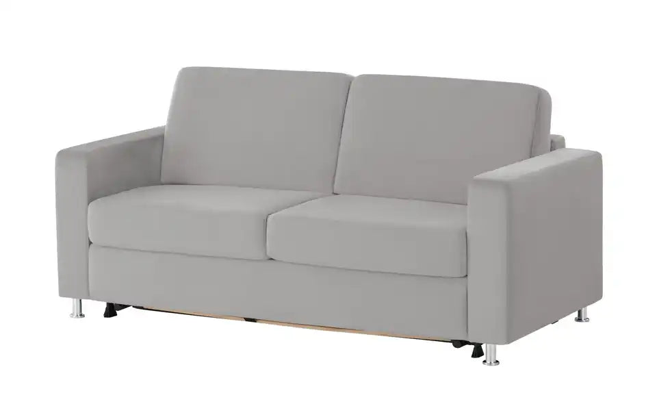 nehl Schlafsofa Boston Deluxe Seitenansicht – Sitzhöhe 49 cm, Zylinderfüße silberfarben – nehl