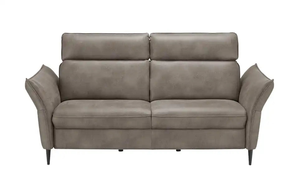 Hukla Sofa 2,5-sitzig Solea Gesamtansicht – Grau, Polyester/Lederfaser, 196x95 cm – Hukla