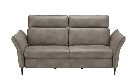 Hukla Sofa 2,5-sitzig Solea Gesamtansicht – Grau, Polyester/Lederfaser, 196x95 cm – Hukla