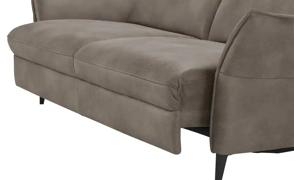 Hukla Sofa 2,5-sitzig Solea Detailansicht – Bezug 100% Polyester/Lederfaser, Grau – Hukla