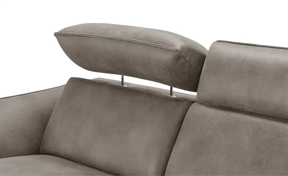 Hukla Sofa 2,5-sitzig Solea Draufsicht – Sitzfläche Grau, eckige Füße Schwarz – Hukla