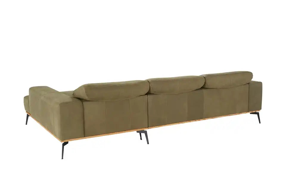 Ravensberger Werkstätten Ecksofa Oakland Detailansicht – Leder 100%, Olivgrün – Ravensberger Werkstätten