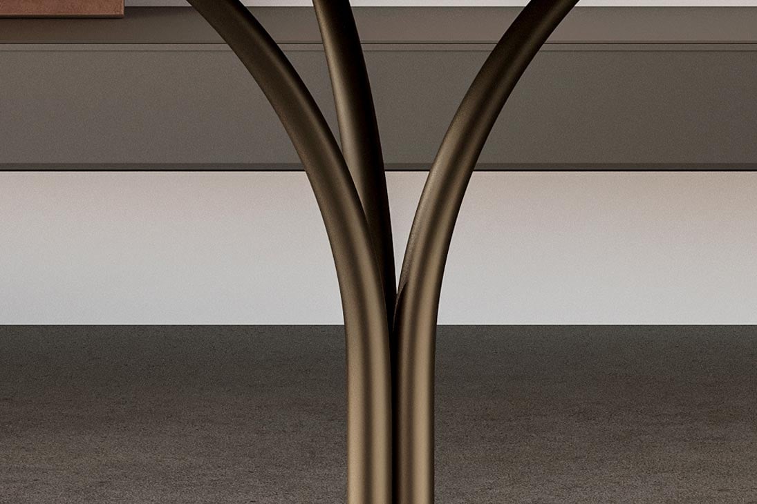 DODO GLASS PLUS Bistrotisch Detailansicht Material – Holzkante und Glas, Kombination – Eforma