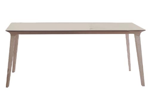 LAU RECTANGLE Esstisch von vorne – gebogenes Verbindungsstück, Holz massiv – Stua