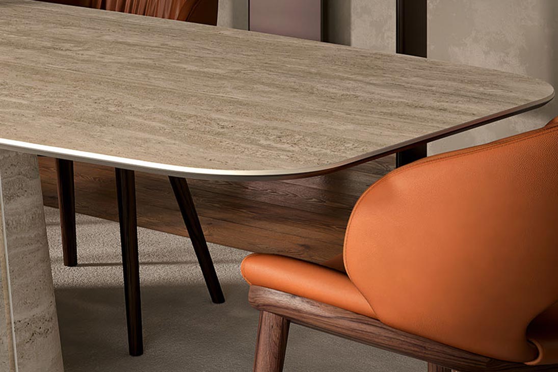 NAPOLEON KERAMIK Esstisch Schraegansicht – symmetrische Schalenform, Eleganz – Cattelan Italia