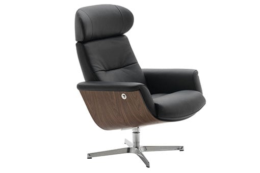 Alberta HOLLYWOOD Relaxsessel von vorne – 81x82x103 cm, drehbare Basis – Alberta