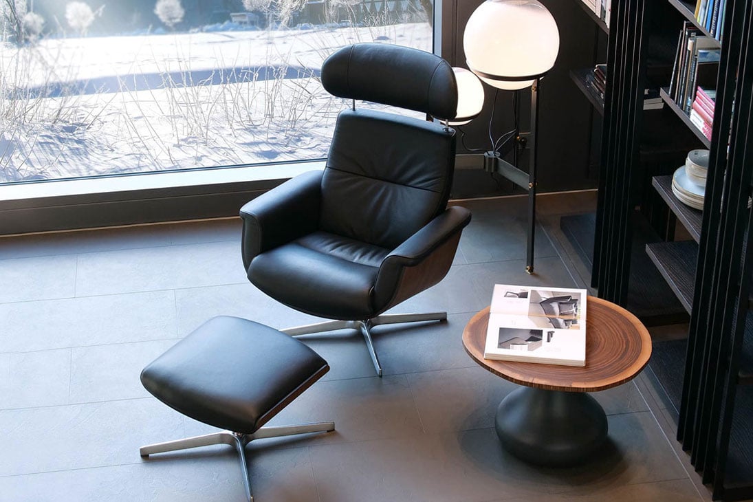 HOLLYWOOD Relaxkombi Draufsicht – Mit Hocker, Aluminium Leder – Alberta
