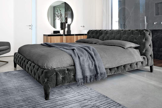 WINDSOR DREAM Bett Gesamtansicht – Bordeaux col. 5509, 160x200 cm – Arketipo