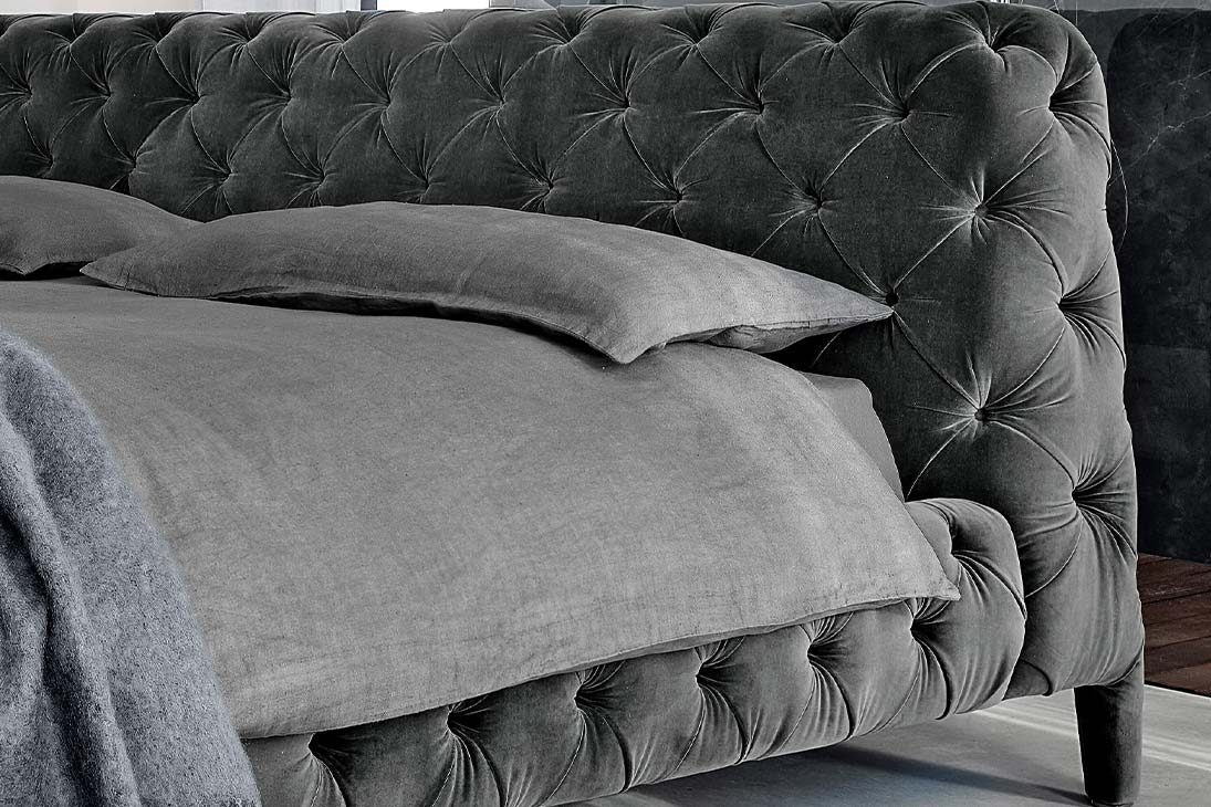 WINDSOR DREAM Bett Seitenansicht Fuß – Metall, Gesamthöhe 35 cm Rahmen – Arketipo