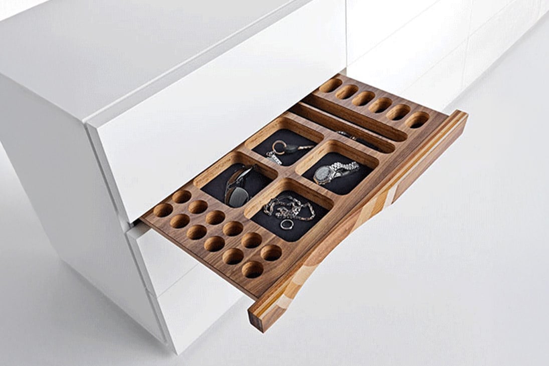 COMRI Kommode Detailansicht Ripples-Holz – ikonisches Design von Toyo Ito – Horm