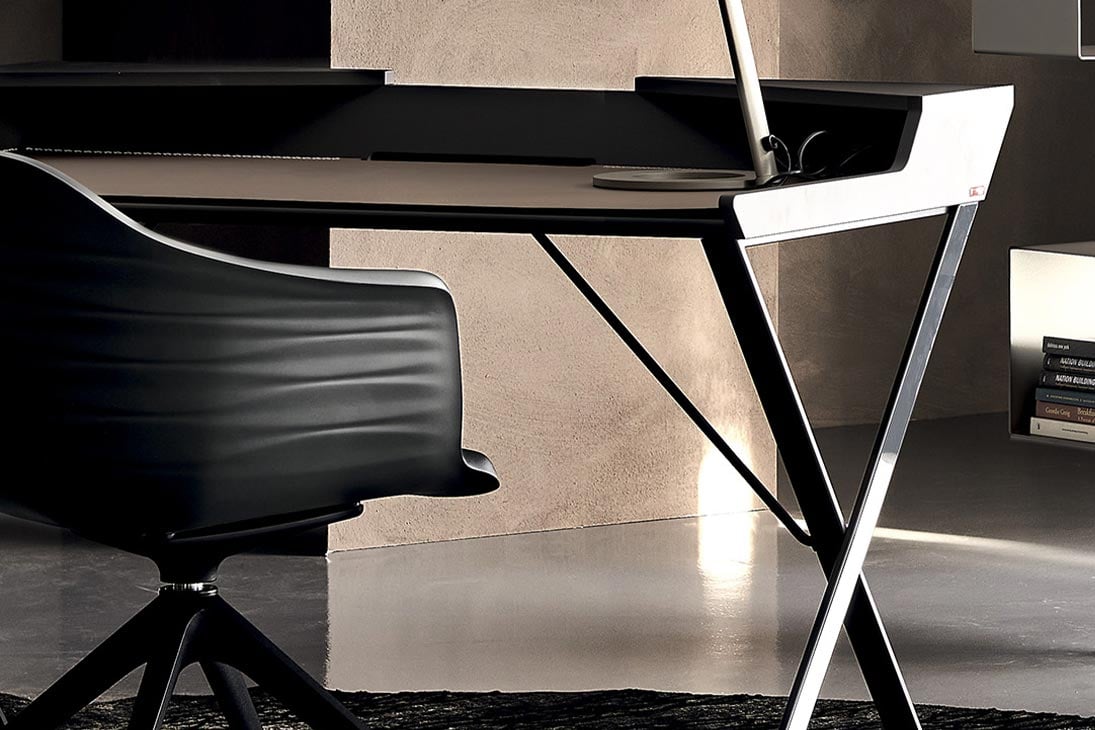 QWERTY Schreibtisch im Raum – stilvolles Home-Office, Weiß OP71 – Cattelan Italia