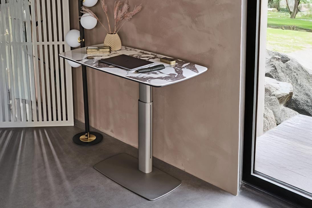 RUNNER KERAMIK Schreibtisch Schräganischt – KM12 Breccia, Home-Office Luxus – Cattelan Italia