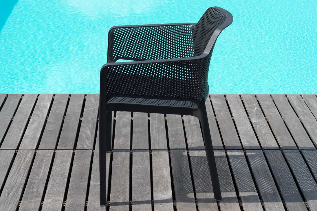 NET Gartenstuhl mit Armlehnen Ambiente Garten – Outdoor Stuhl Senape, mediterrane Terrasse – Nardi