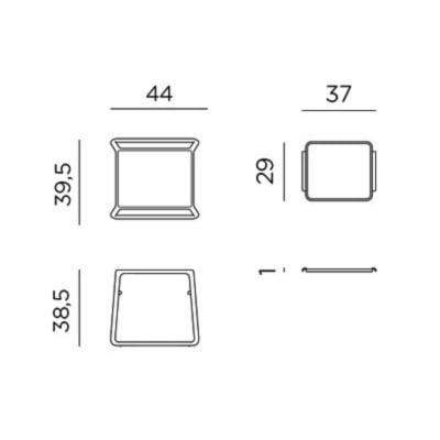 POP Garten-Beistelltisch Gesamtbild – Tablettfunktion, Farbe Bianco, Gartenmöbel – Nardi