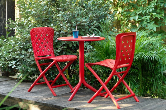 SPRITZ Garten-Bistrotisch Gesamtansicht – Bianco col. 00, Ø61 cm, höhenverstellbar – Nardi