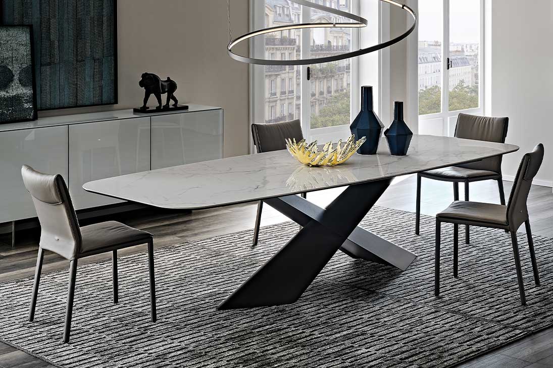 Detailansicht Gestell ISABEL Stuhl – hochwertiges Stahlgestell in poliertem Finish – Cattelan Italia