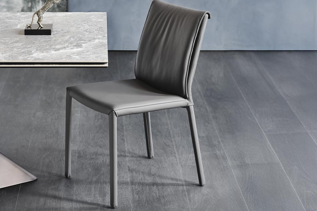 ITALIA Stuhl Gesamtansicht – Lino ECP48, Bezug PVC 69% Polyester 30%, Sitzhöhe 49 cm – Cattelan Italia