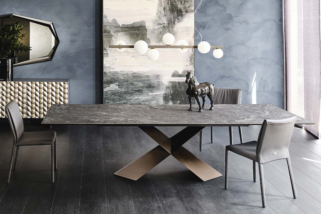 ITALIA Stuhl Lifestyle-Ansicht – elegante Sitzkultur, PVC und Polyester Bezug – Cattelan Italia
