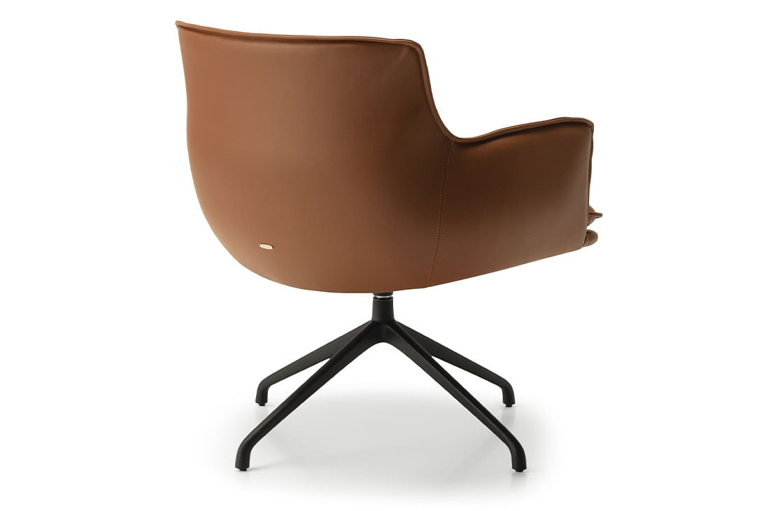 RHONDA LOUNGE Drehsessel Rueckenansicht – Rückenlehne geschwungen, Metall-Fuß – Cattelan Italia