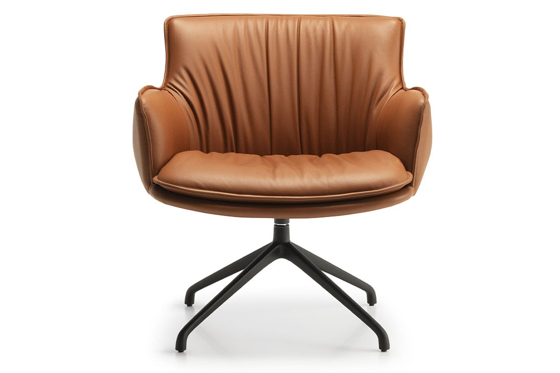 RHONDA LOUNGE Drehsessel Detailansicht Armlehne – Armlehnhöhe 57 cm, Graphit – Cattelan Italia