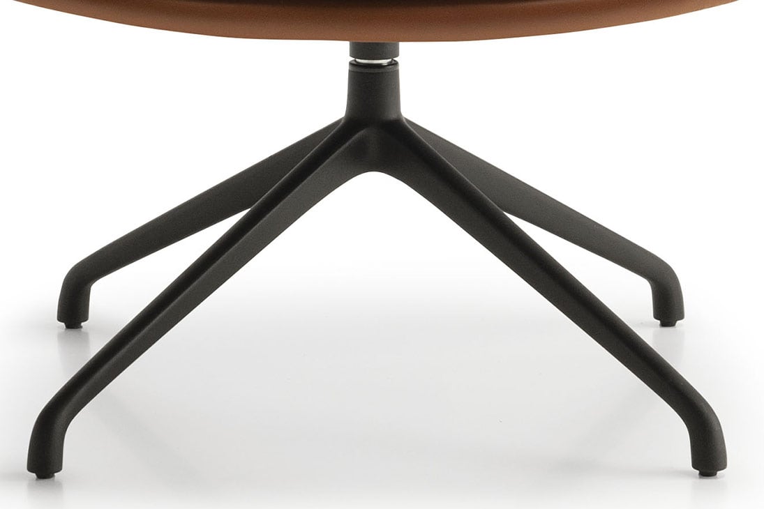 RHONDA LOUNGE Drehsessel Nahaufnahme Fuß – edle Beinveredelung, Metall – Cattelan Italia