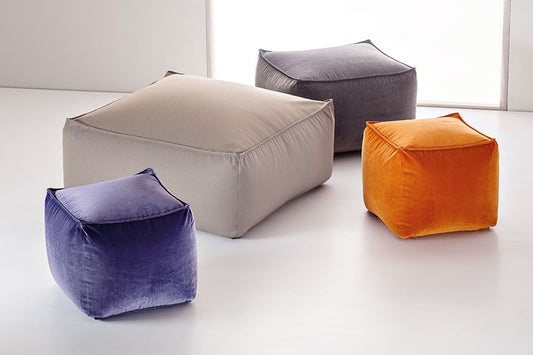 MORBIDOSO Hocker Gesamtansicht – Pave Braun-Beige, Polyester 70% Polyacryl 30% – Alberta