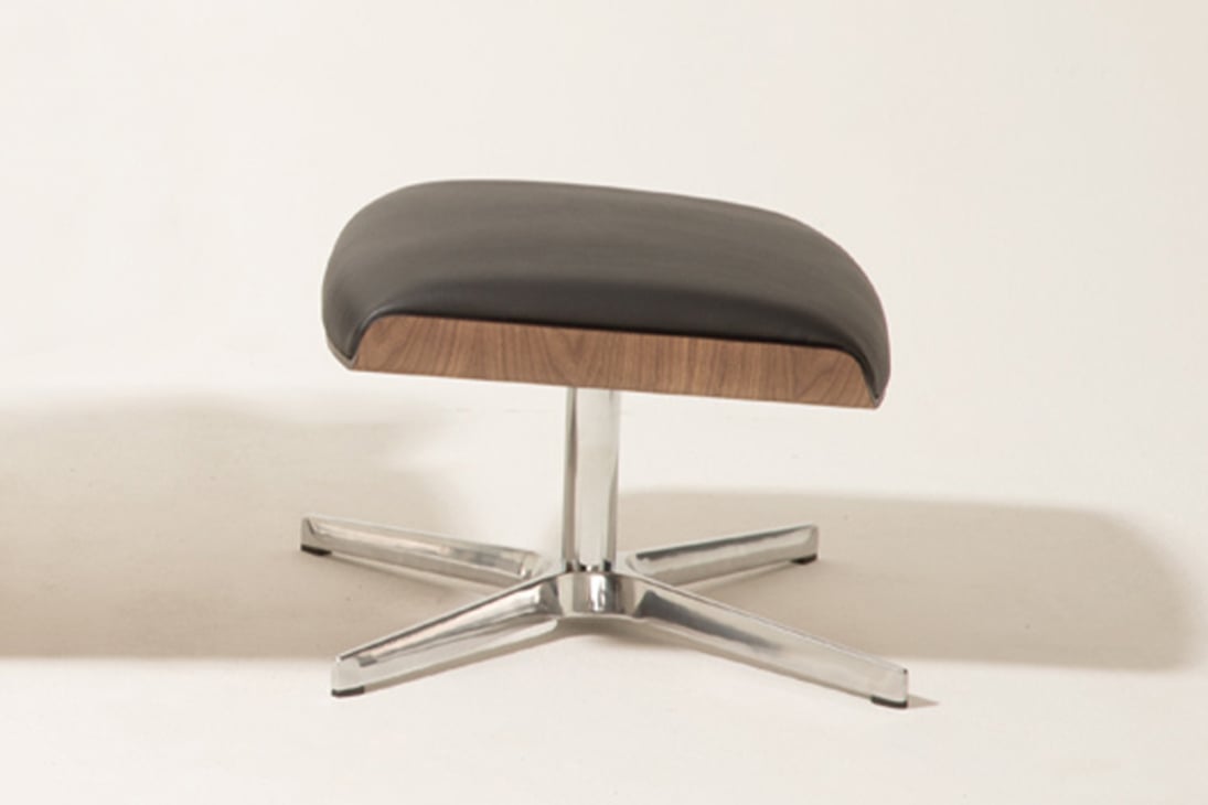 HOLLYWOOD Hocker Schrägsicht – Aluminium-Farbton, elegantes Design, kompakt – Alberta