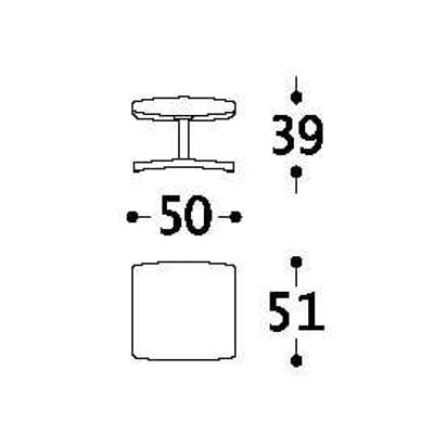 HOLLYWOOD Hocker Draufsicht – ovale Sitzfläche, Lederbezug Aluminium col. 518 – Alberta