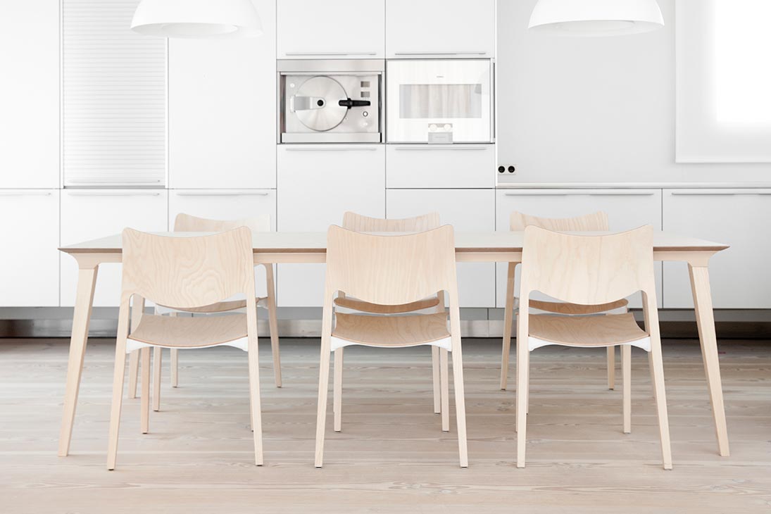 LAU RECTANGLE Esstisch Draufsicht – rechteckige Tischplatte, Esche warm-grau – Stua