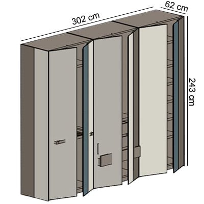 N.O.W. QUICK Kleiderschrank Innenansicht – flexible Farbkombination, elegante Kontraste – Lago